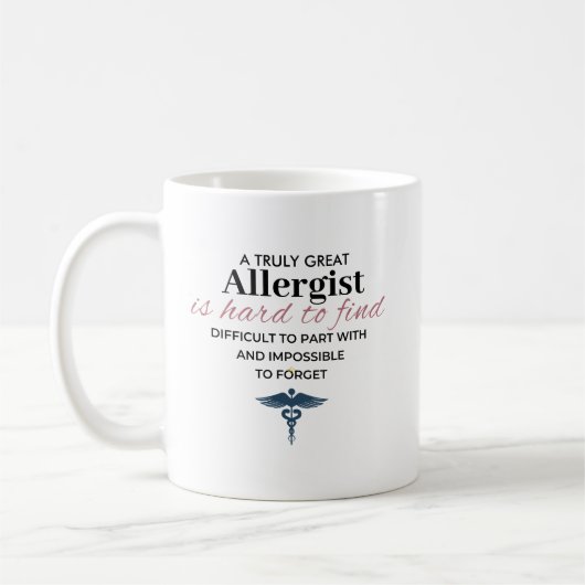 Personalized Great Allergist Quote コーヒーマグカップ (左)