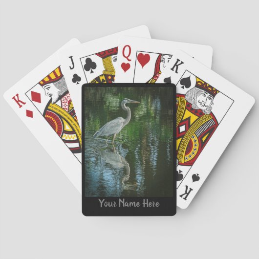 Personalized Great Blue Heron Playing Cards トランプ (裏面)