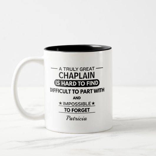 Personalized Great Chaplain Appreciation  ツートーンマグカップ (左)