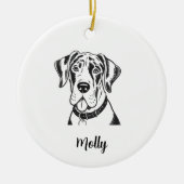 Personalized Great Dane Dog Christmas セラミックオーナメント (正面)