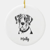 Personalized Great Dane Dog Christmas セラミックオーナメント (裏面)