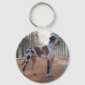 Personalized Great Dane – Minimalist  キーホルダー (正面)