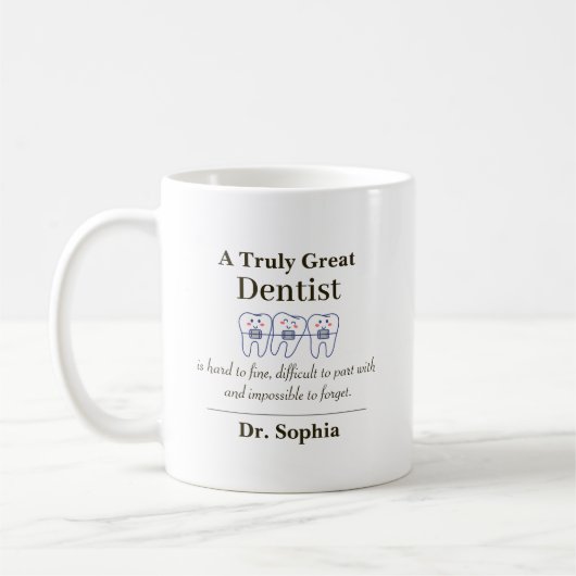 Personalized Great Dentist Appreciation Gift Coffe コーヒーマグカップ (左)