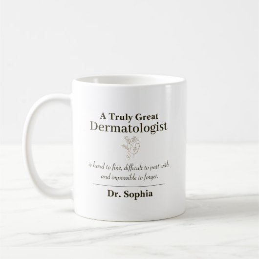 Personalized Great Dermatologist Appreciation Gift コーヒーマグカップ (左)
