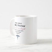 Personalized Great Family Doctor Quote コーヒーマグカップ (正面左)