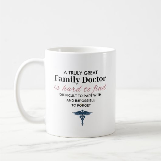 Personalized Great Family Doctor Quote コーヒーマグカップ (左)