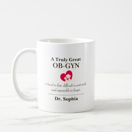 Personalized Great OB-GYN Appreciation Gift コーヒーマグカップ (左)