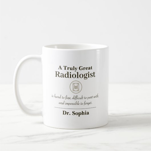 Personalized Great Radiologist Appreciation Gift コーヒーマグカップ (左)
