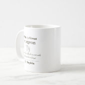 Personalized Great Surgeon Appreciation Gift コーヒーマグカップ (正面左)