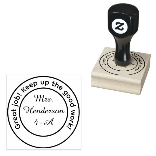 Personalized Great Work Teacher ラバースタンプ (押印)