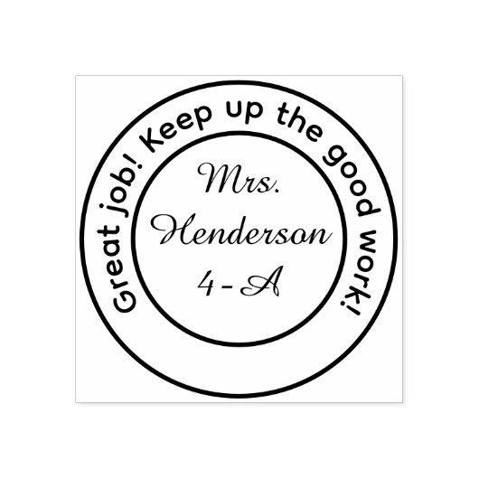Personalized Great Work Teacher ラバースタンプ (インプリント)