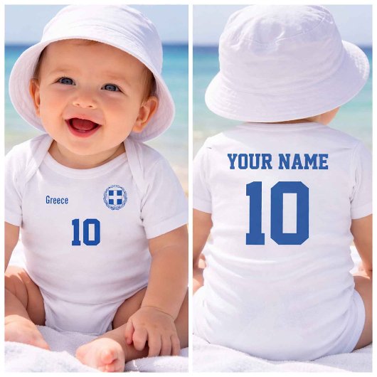 Personalized Greece Baby Bodysuit ベビーボディスーツ
