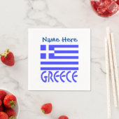 Personalized Greece Flag Name Paper スタンダードカクテルナプキン (インサイチュ)