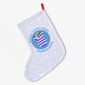 Personalized Greek Angel Yiayia Flag ラージクリスマスストッキング (裏面 (吊り時))