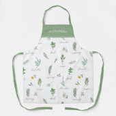 Personalized Green Botanical エプロン (正面)