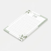 Personalized Green Botanical Lined Post-It® Notes ポストイット (アングル)