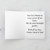 Personalized Green Botanical Mother’s Day Family カード (内部)