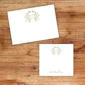 Personalized Green Chic Crab, Beach Sticky Notes ポストイット