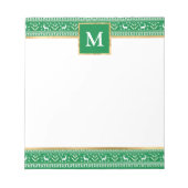 Personalized Green Christmas Fair Isle ノートパッド (正面)