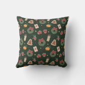 Personalized Green Christmas Throw Pillow  クッション (裏面)
