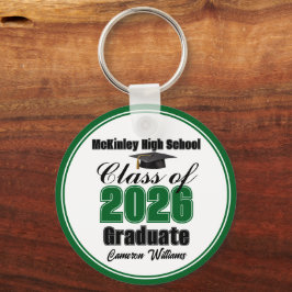 Personalized Green Class of 2026 Graduation Party キーホルダー
