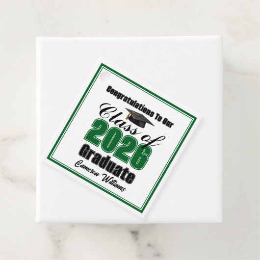 Personalized Green Class of 2026 Graduation Party フェイバータグ (インサイチュ)