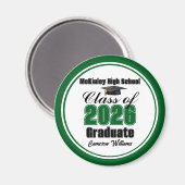 Personalized Green Class of 2026 Graduation Party マグネット (正面/裏面)