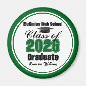 Personalized Green Class of 2026 Graduation Party マグネット (正面)