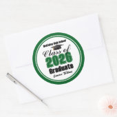 Personalized Green Class of 2026 Graduation Party ラウンドシール (封筒)