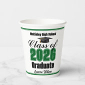 Personalized Green Class of 2026 Graduation Party 紙コップ (裏面)