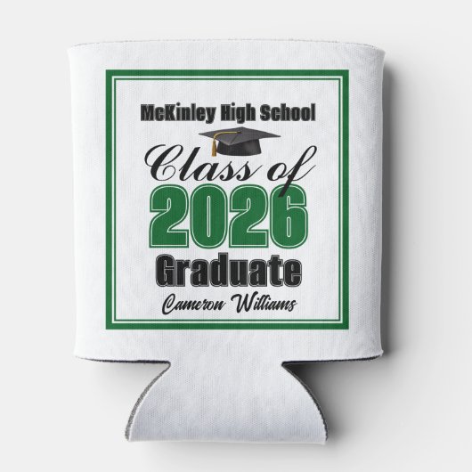 Personalized Green Class of 2026 Graduation Party 缶クーラー (裏面)