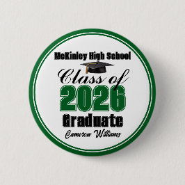 Personalized Green Class of 2026 Graduation Party 缶バッジ