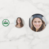 Personalized Green Class of 2026 Graduation Photo コンフェッティ (正面)