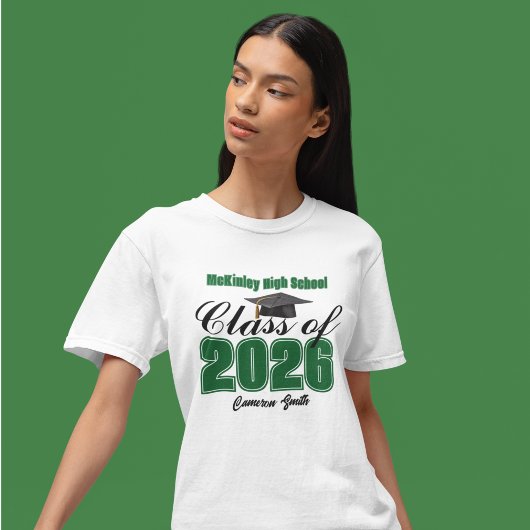 Personalized Green Class of 2026 Graduation Tシャツ