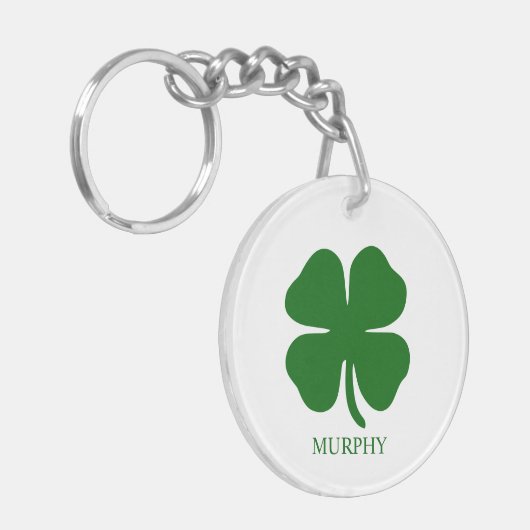 Personalized Green Clover キーホルダー (正面左)