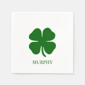 Personalized Green Clover スタンダードカクテルナプキン (正面)