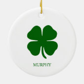Personalized Green Clover セラミックオーナメント (裏面)