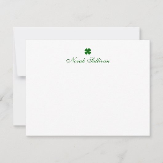Personalized Green Clover ノートカード (正面)