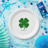 Personalized Green Clover ペーパープレート (パーティー)