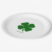 Personalized Green Clover ペーパープレート (アングル)