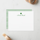 Personalized Green Clover Note Card ノートカード (正面/裏面インサイチュ)