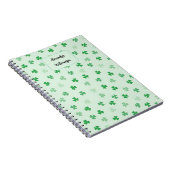 Personalized Green Clover Notebook | Minimal Lucky ノートブック (右側)