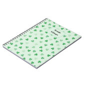 Personalized Green Clover Notebook | Minimal Lucky ノートブック (左側)