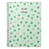 Personalized Green Clover Notebook | Minimal Lucky ノートブック (正面)