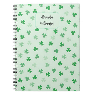 Personalized Green Clover Notebook | Minimal Lucky ノートブック