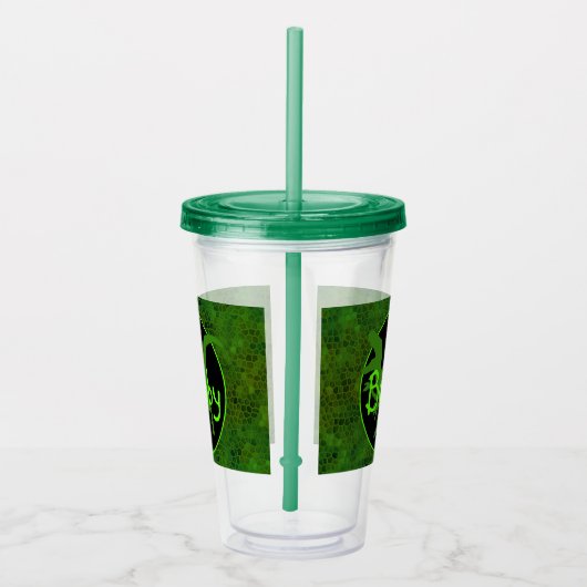 Personalized Green Dinosaur Hide アクリルタンブラー (右)