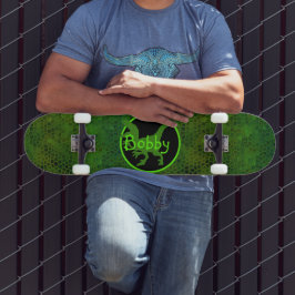Personalized Green Dinosaur Hide スケートボード