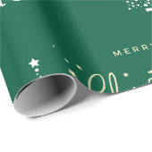 Personalized Green Elegant Script Merry Christmas ラッピングペーパー (ロールコーナー)