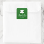 Personalized Green Four Leaf Clover Irish  スクエアシール (バッグ)