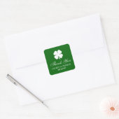 Personalized Green Four Leaf Clover Irish  スクエアシール (封筒)